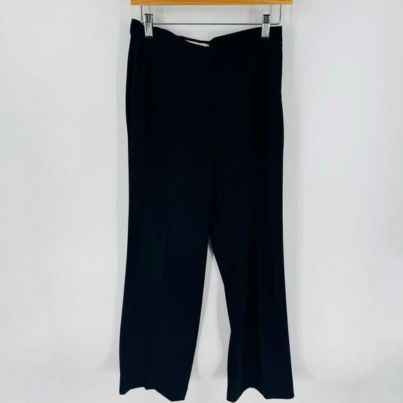 MaxMara Black Tailored Wide Leg Dress Trousers Pants Italy Wool Blend Size 2 - Picture 1 of 6